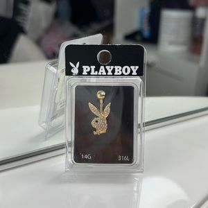 PLAYBOY Rabbit Head Belly Ring Gold